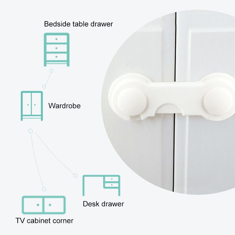 Cerraduras de seguridad para bebés, cerraduras de plástico para niños, cuidado de protección para refrigeradores, armario de seguridad, cajón, puerta, armario, 5 uds.