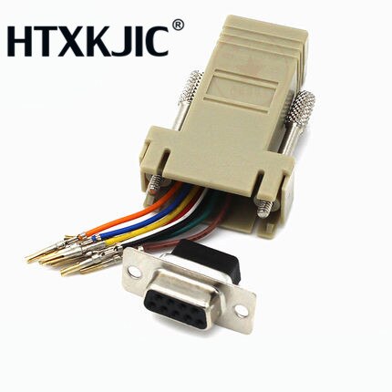 DB9 Female to RJ45 Female DB9 to RJ45 Adapter Connector rs232 modular cab-9as-fdte to rj45 db9 for Computer AQJG