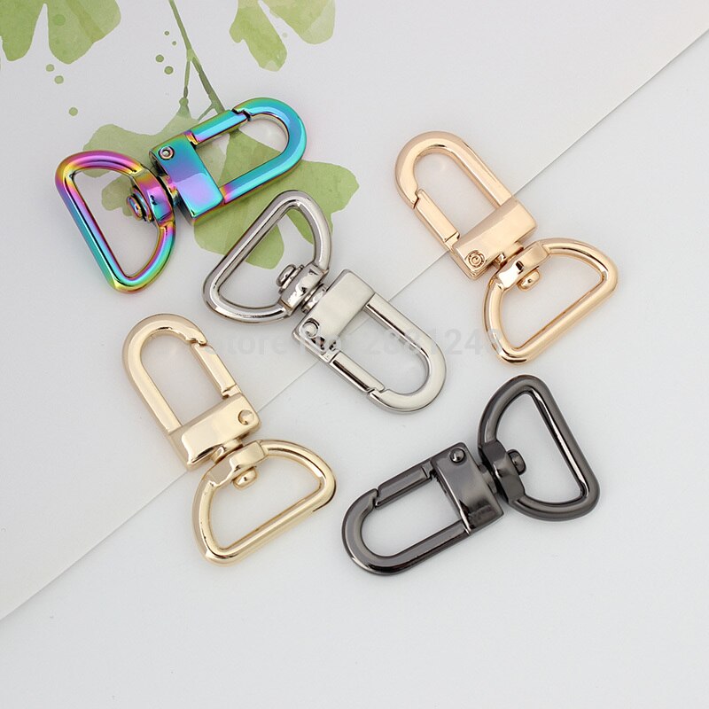 10-30pcs 20mm tone trigger snap hook clasp metal clip swivel dog leash purse parts making rainbow hardware
