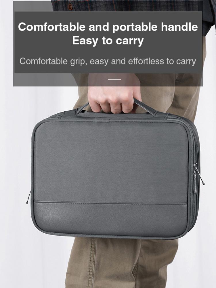 Electronics Organizer Nylon + PU Travel Universal Gray Cable Bag Electronics Accessories Cases For Cable Charger Tablets Phones