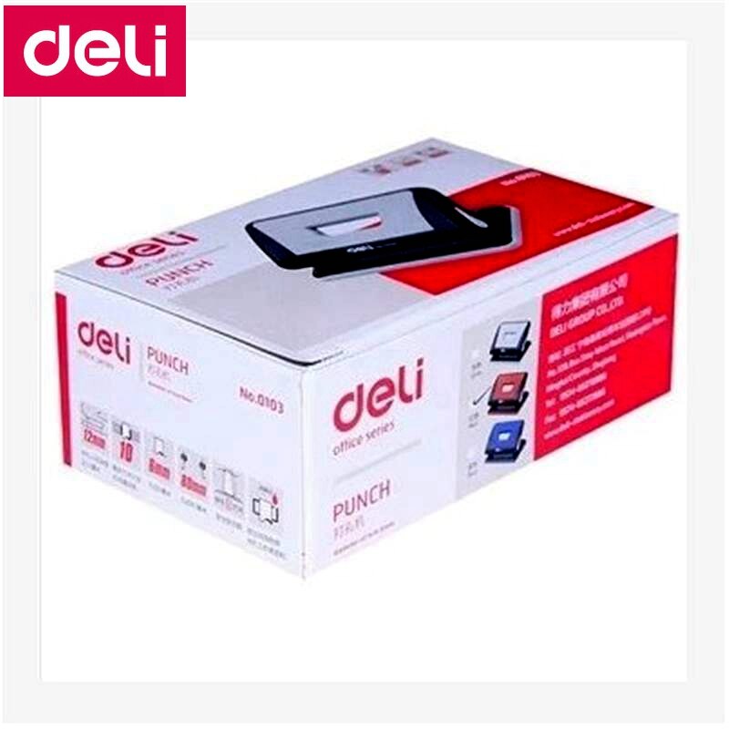 Deli 0103 Office Desk 6mm Hole punch binding hole punch two holes distance 80mm punch papers capacity 10 pages 80g