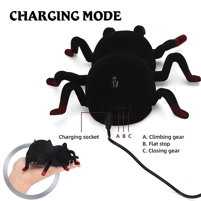 3d simulation spider stunt car remote control animal toy car tricky toy horror toy 360 degree rotating with led light