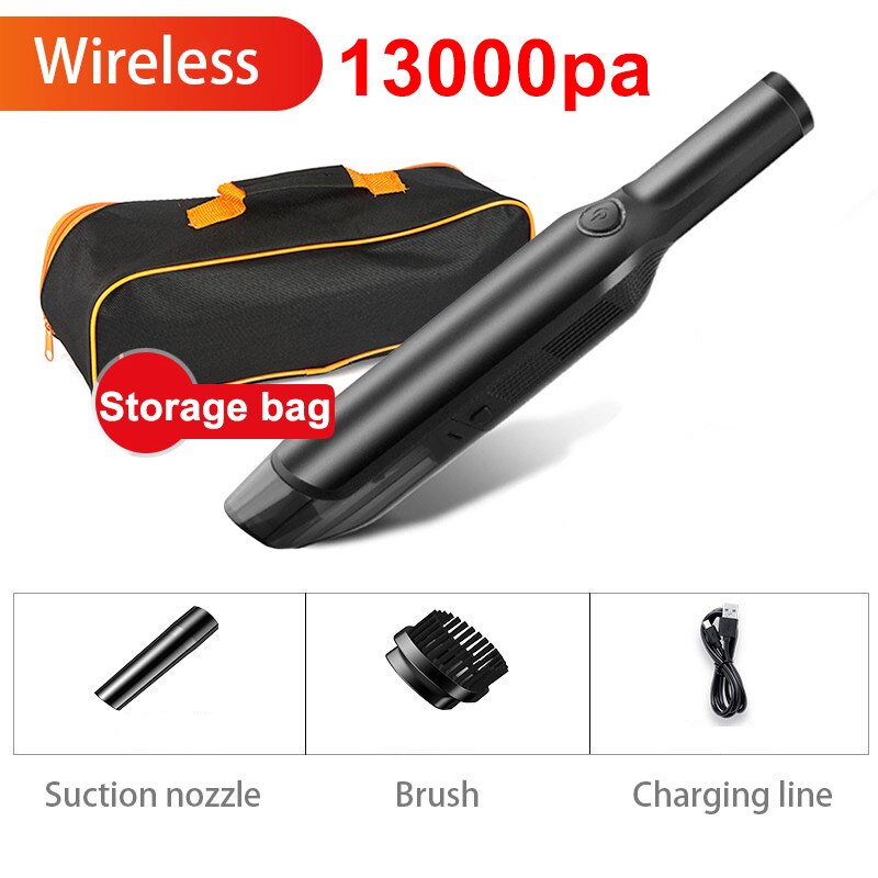 12v 13000pa bärbar sladdlös dammsugare för bil handhållen trådlös dammsugare med tvättbart filter kraftfullt sug