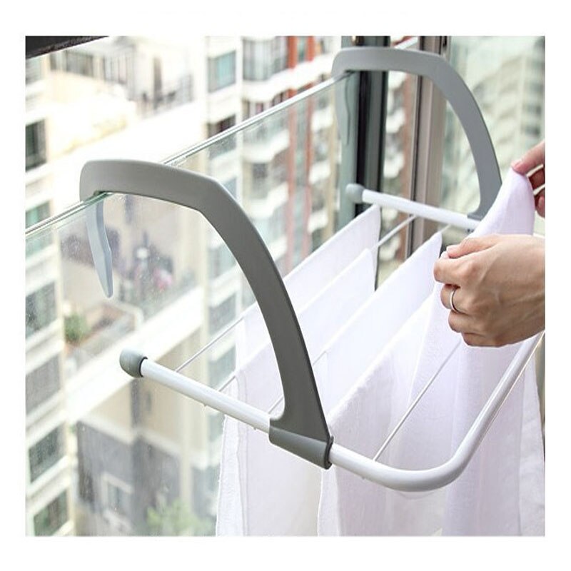 Funktionelt håndklædestativ til badeværelser magisk radiatorhåndklæde / klædestol airer tørretumbler tørrestativ 5 skinneholder: 55 x 34cm grå