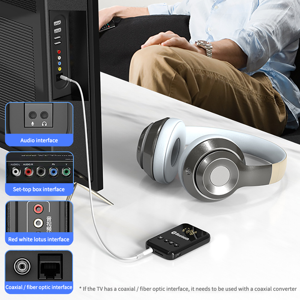 Bluetooth 5.0 Ontvanger Zender Adapter 3.5MM AUX MP3 TF HIFI Audio Adapter Voor Auto PC TV Thuis Speaker LED digitale Display