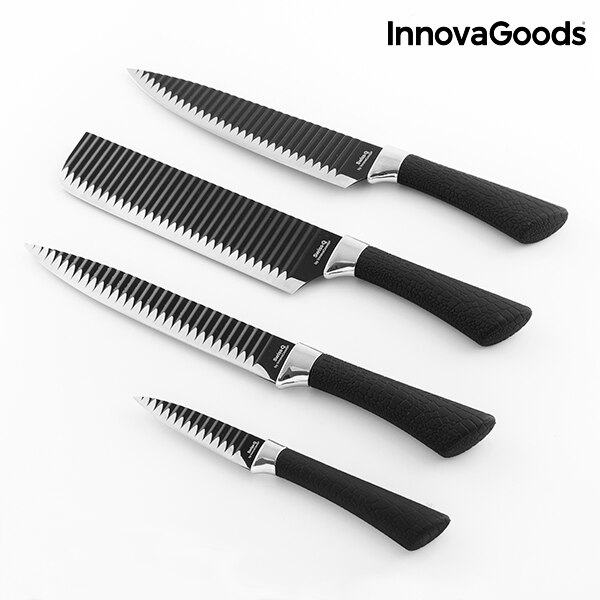 Innovagoods swiss·q namiutsu svart haj kniv set  (4 delar)