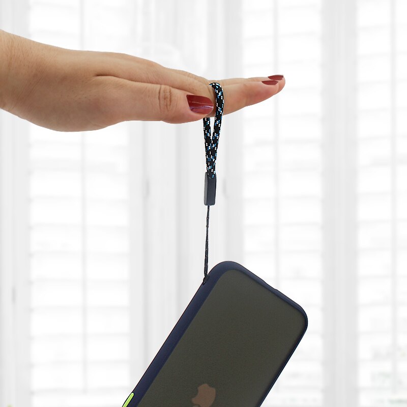 Universell mobiltelefon korte stropper til nøkler mobiltelefon id-kort holder snor 6 farger slitesterk håndholdt stropp