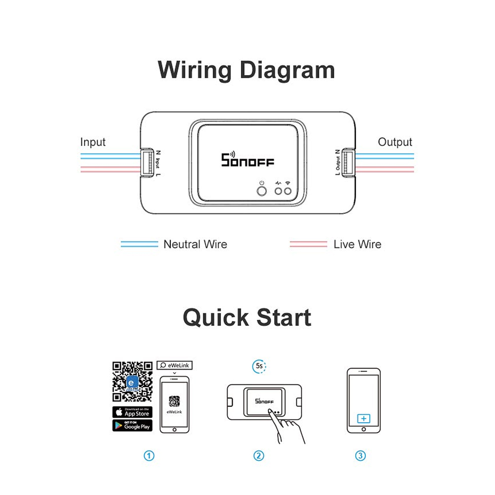 Sonoff basic  r3 trådløs wifi switch 220v/ lys/med google home/alexa/ewelink automatiseringsmodul smart home diy smart switch