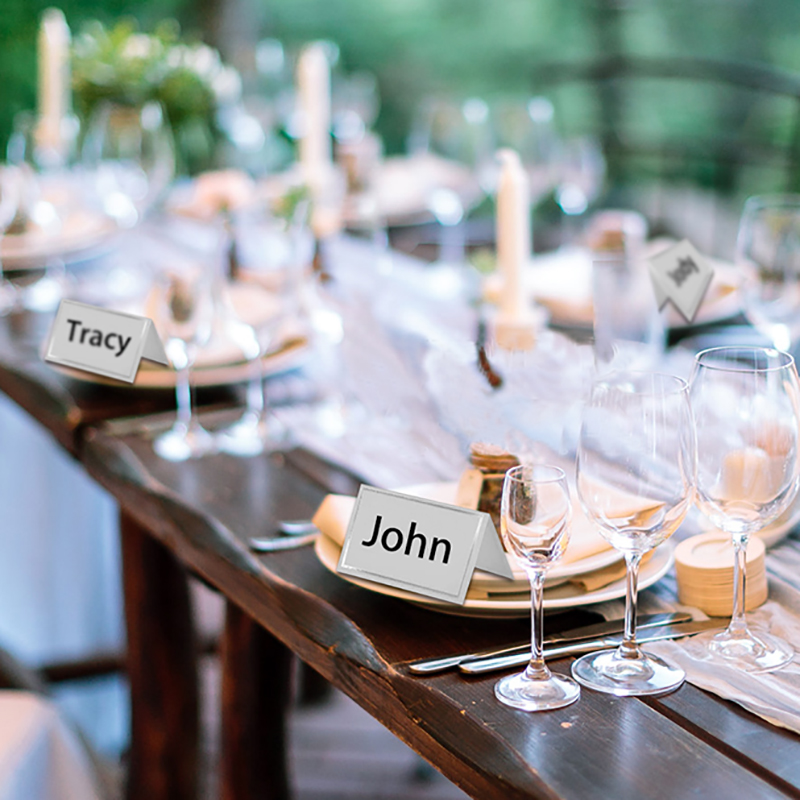 100 stk bryllup bordkort sølvfolieramme bord navnekort bordkort bryllupsfest dekoration favor sædekort