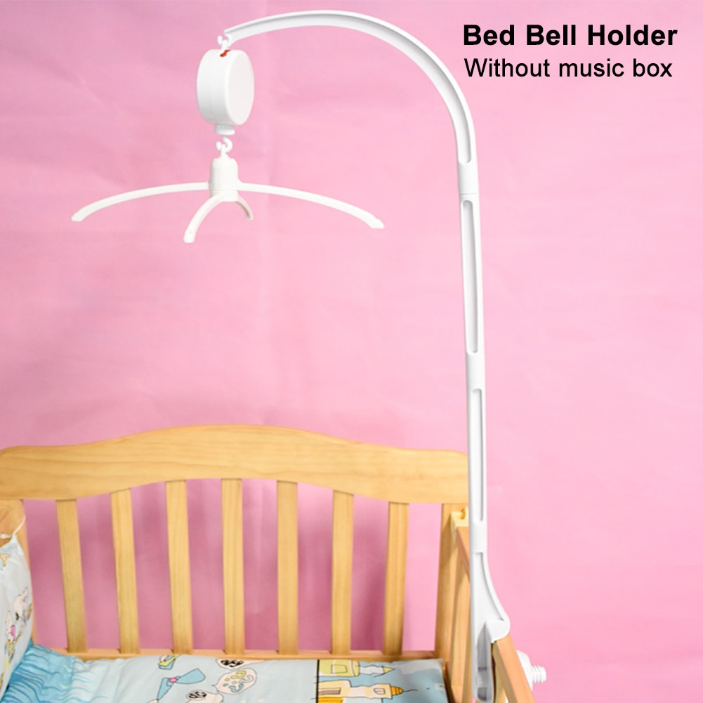 Opknoping Arm Beugel Roterende Slaapkamer Grappige Glad Babybedje Mobiele Bed Bel Houder Abs Clip Muzikale Rack Speelgoed Decoratie