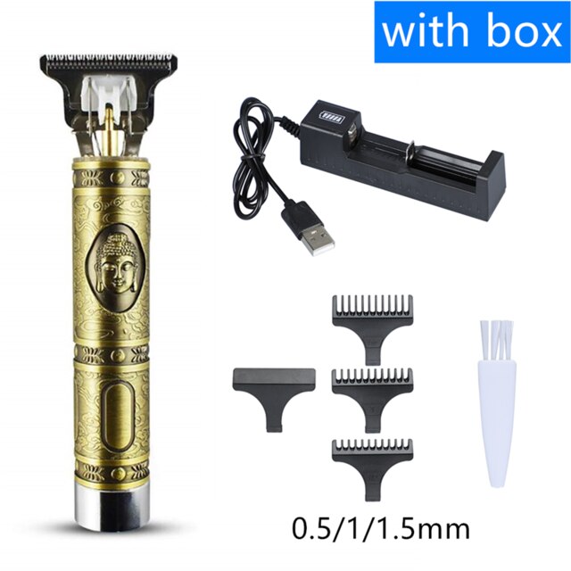 Barber Rechargeable Hair Trimmer Haircut Titanium Steel T Blade Hair Clipper Beard Trimmer Hair Cutting Machine: 110241