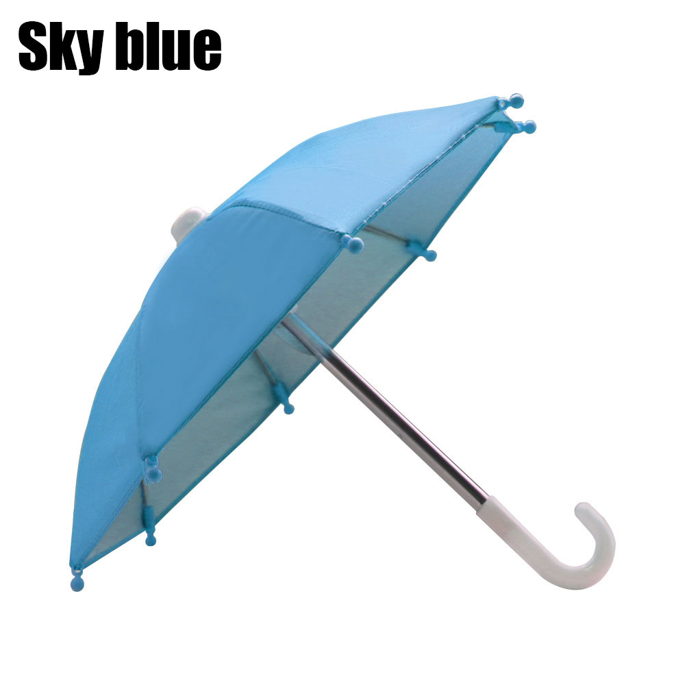 1 pièces support de téléphone pour moto Mini parasol parapluie accessoires de décoration de vélo accessoires de moto mobiles en Polyester: WHITE