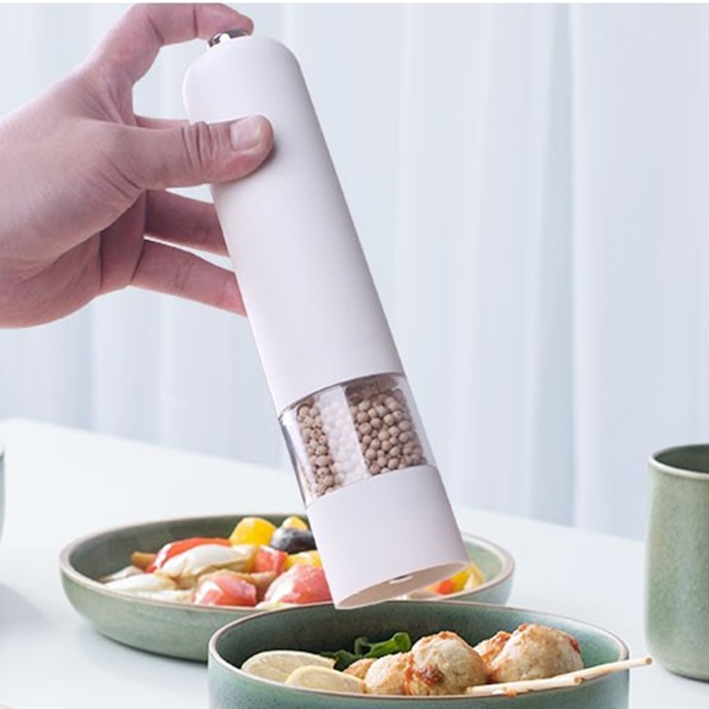 Moulins à sel et à poivre, moulins à épices de cuisine électriques avec lumière vive, secoueurs à alimentation réglable, moulins à une main automatiques