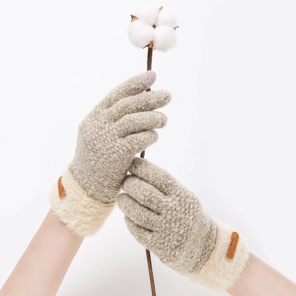 Børns vinterhandsker drenge piger strikkede bløde vintervarme handsker børn, der kan røre ved 5-9 år