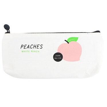 Estuche Escolar de lona para niña, bolsa de lápices de fruta, melocotón, papelería, suministros escolares: A