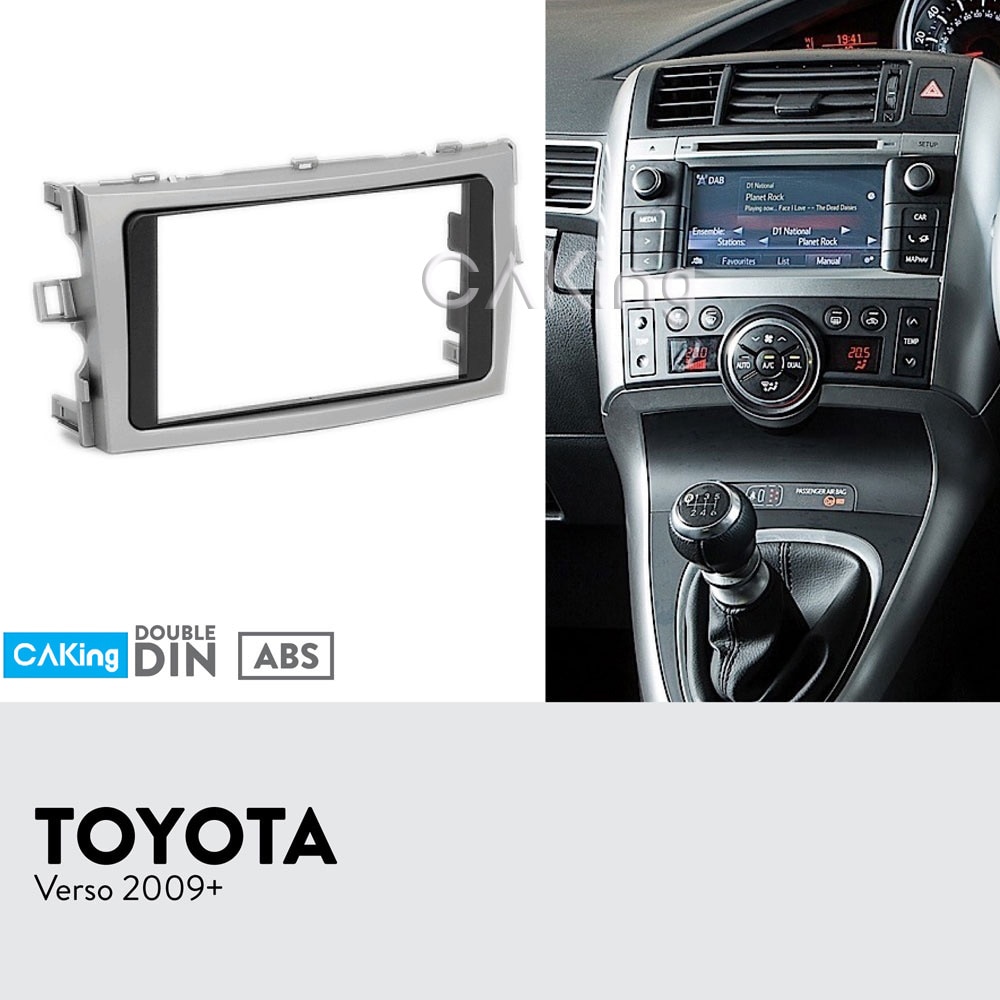 Auto Fascia Radio Panel voor Toyota Verso + Dash Montageset Installeren Mount Console Facia Plaat Bezel Trim Adapter cover