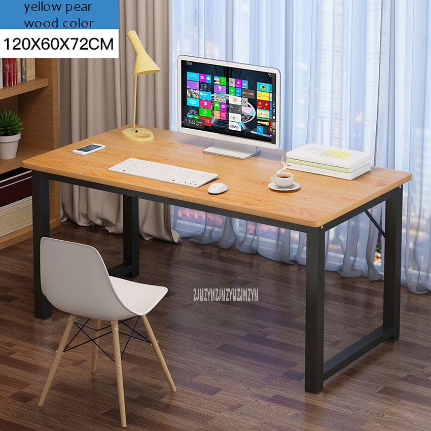 120/140cm*60*72cm Computer Desk Laptop Table for Home Office Working Study Wooden Desktop Steel Frame Durable Simple Desk Table