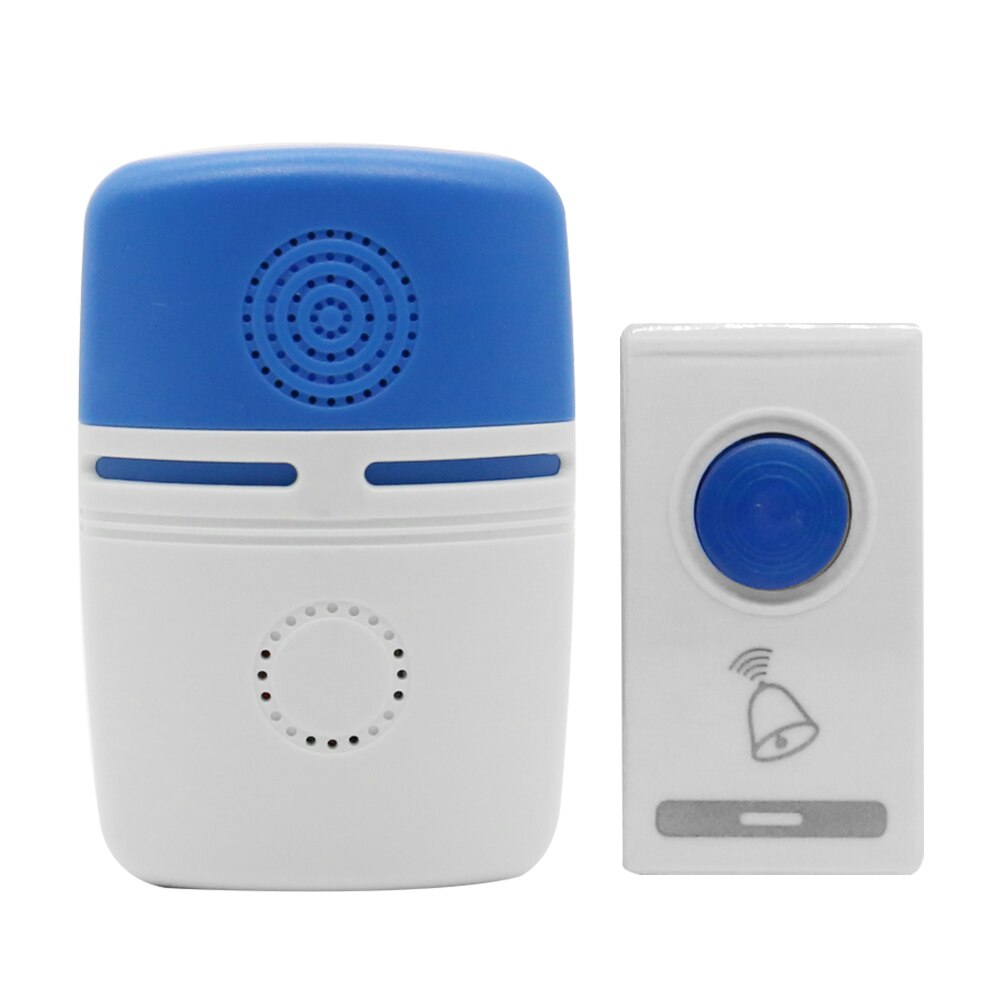 Home Hotel Wireless Door Ring Wireless Smart Doorbell Remote Control Door Ring for Home Office Hotel Security: Blue B