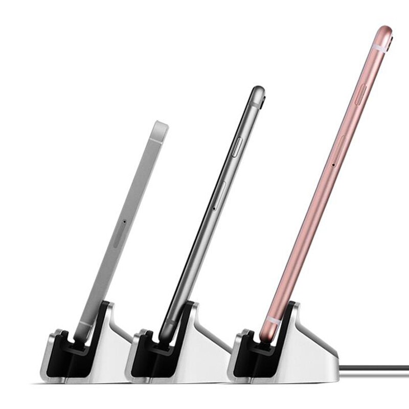 USB Schreibtisch Ladegerät Für Samsung S8 Xiaomi Huawei LG HTC Android Telefon Mikro Typ-C iPhone Dock Ladegerät Docking Bahnhof Ladung