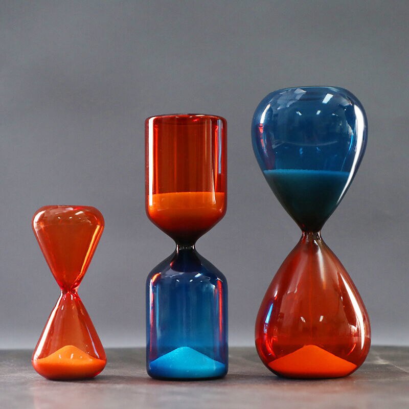 Reloj de arena de cristal naranja, cronógrafo con temporizador, cuenta atrás, de cumpleaños, decoración del hogar, 5/15/30 minutos