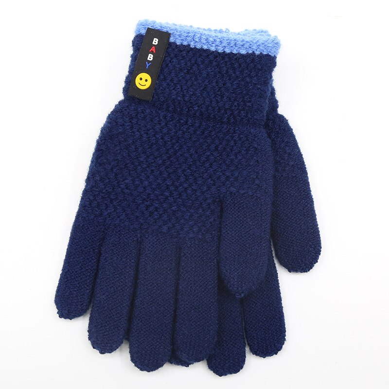 6-10 anni New Fashion Kids guanti a maglia spessa guanti invernali caldi guanti elasticizzati per bambini accessori per neonati per bambina: Navy