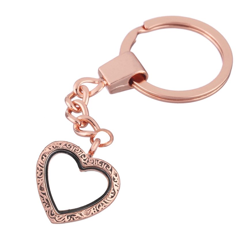 Llavero con medallón de corazones, Llaveros de cristal Para Mujer, colgante de corazón, medallones flotantes, llavero magnético, de Metal Para amigos