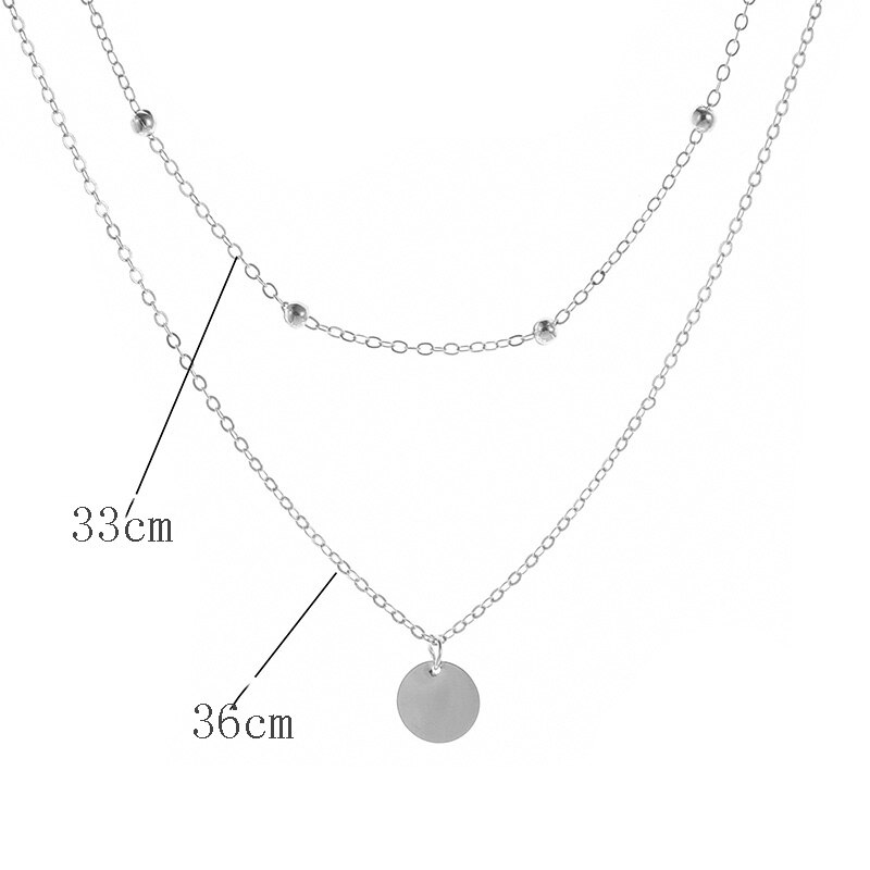Rvs Ketting Ronde Cirkel Hanger Voor Vrouwen Elegante Sleutelbeen Gouden Ketting Bruiloft Sieraden