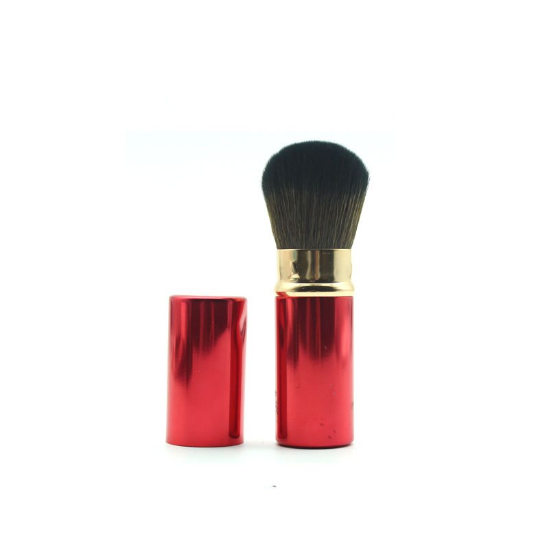 Cepillos de base de polvo retráctiles para maquillaje, pincel para maquillaje facial, herramientas cosméticas, brocha para colorete, para mujeres: Red