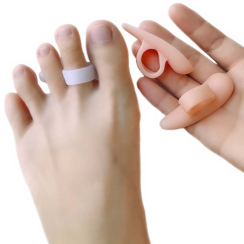 4 stuks = 2 paar Voetverzorgingshulpmiddelen Siliconen Gel Hammer Teen Splitter Orthese Straightener Protector Corrector Overlappende Pedicure