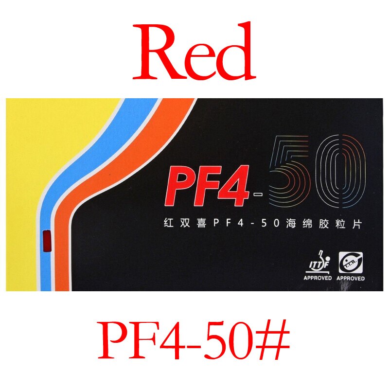 Dhs  pf4-50 bordtennisgummi (orkan 3-50 no.50 høj elastisk rød svamp) original dhs  pf4 -50 ping pong svamp: Pf4-50 røde med