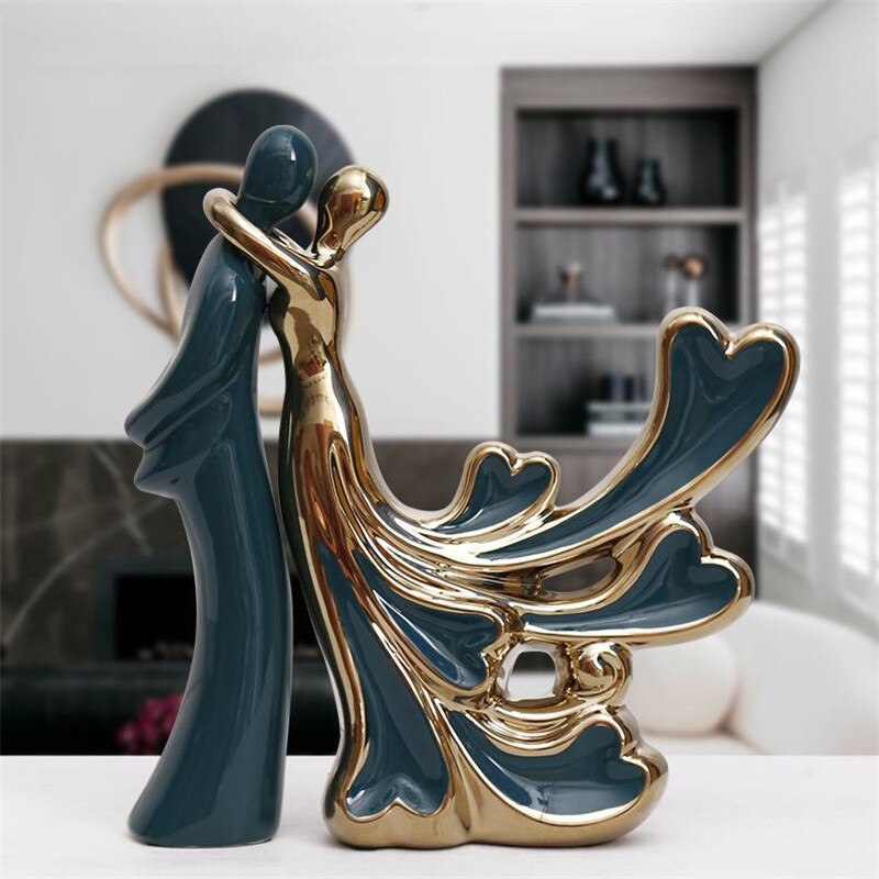Oliruim Mini Couple Statue - Ceramic Romantic Couple In