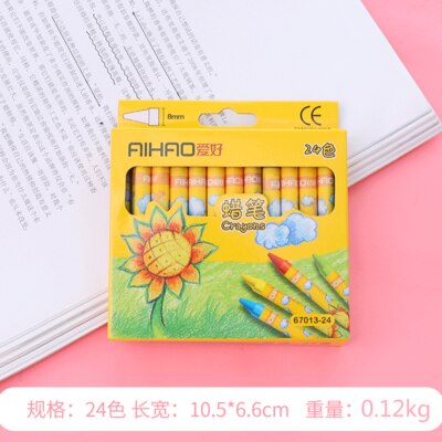 8/12/24 Colors Hobby Oil Pastel Toddler Baby Paintbrush Children Crayon Safety Suit Color Paint Pen Sunflower Stationery Crayon: 24colors