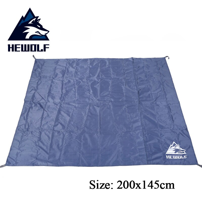 Hewolf oxford vandtæt telt floor saver måtte picnic grillmåtte vandreture sand strand hvile camping presenning telt madras: 200 x 145 grå