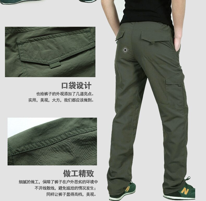 Outdoor Quick Dry Hiking Pants Men Summer Mountain Climbing Fishing Trousers Army Trekking Sport Waterproof Pants