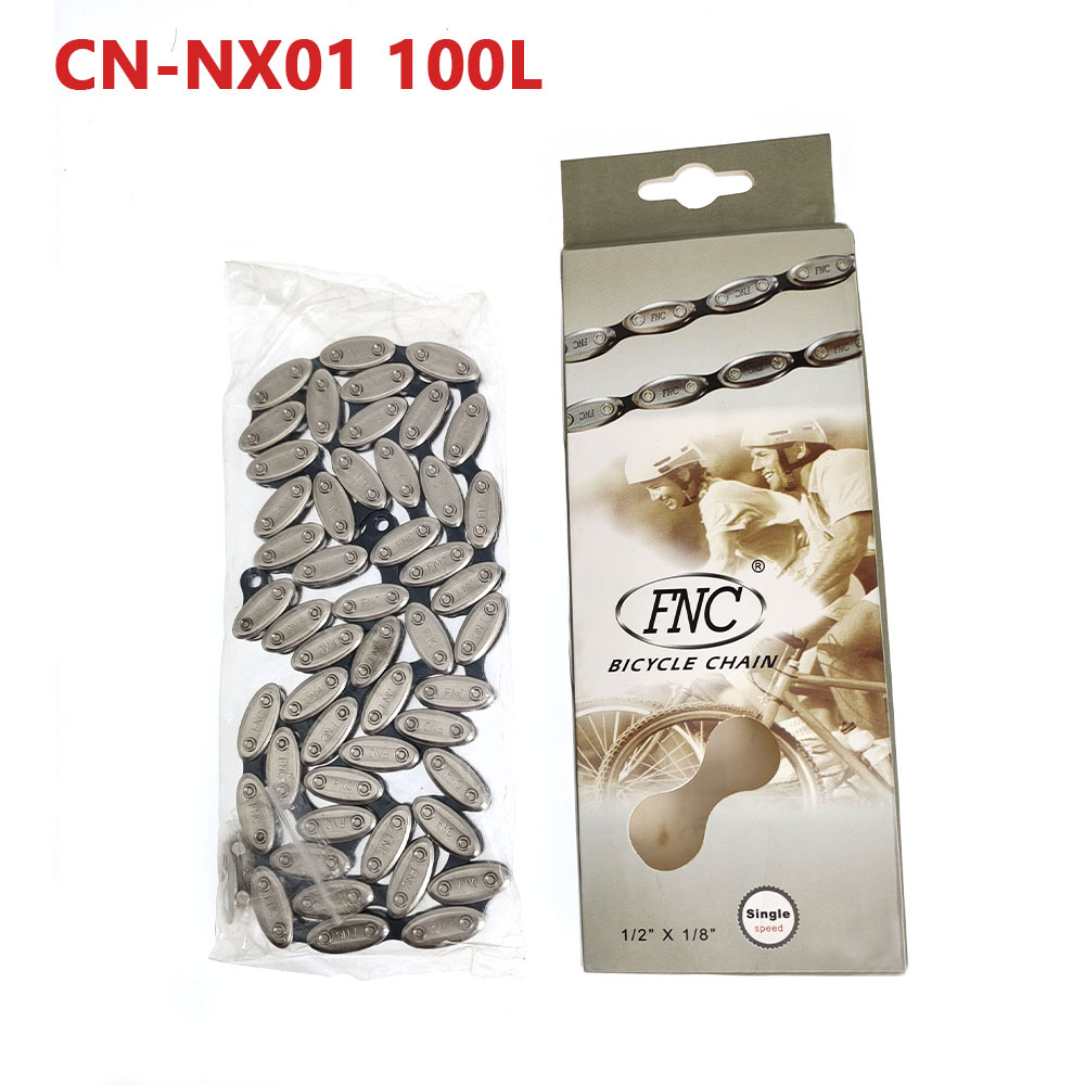 Cadena NX01 Cadena de bicicletas de oliva de una sola velocidad 100 eslabones NX 01 Cadena de bicicleta de carretera de piñón fijo para bicicletas de montaña con hebilla de liberación rápida: Blanco