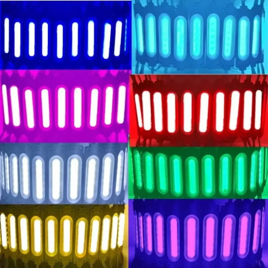 12V Multicolour RGB Highlight with Lens Led Module Waterproof IP65 Foldable COB Light Strip Backlight Shop Banner Car Decoration