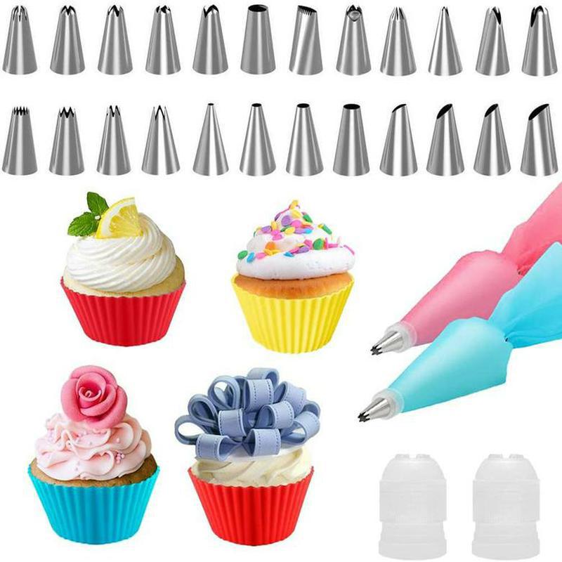 Nozzle piping cake decorating tools Confectionery equipment Kitchen accessories Pastry bag and bakery set stainless steel socket: green