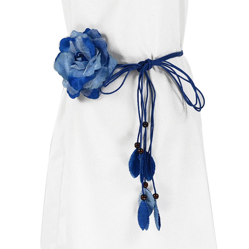 Damski wąnarty pasek długi kutas warkocz w pasie elegancki ręcznie robione duże kwiatowe ozdobne dorywczo wiąbłazen łańcuch talii na sukienki