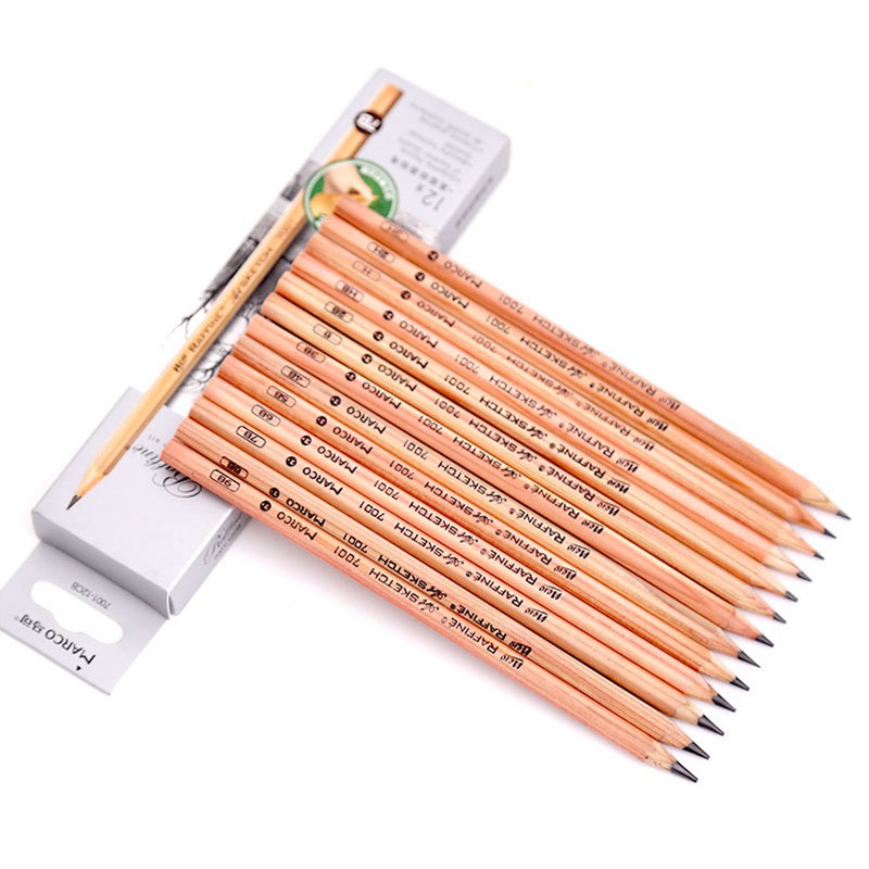 Marco Sketch Wooden Pencils 3H/2H/H/B/2B/3B/4B/5B/6B/7B/8B/9B/10B Pencil Art Painting Pencil School Office Supplies
