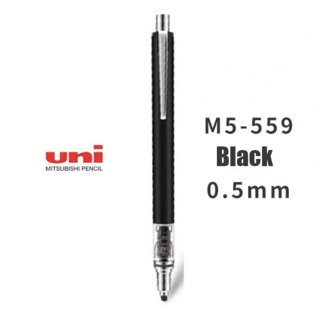 1pcs uni M5-452/M5-450T/M5-559 Kuru-toga mechanical pencil Automatic Pencil 0.5mm Rotating lead student office: M5-559 Black