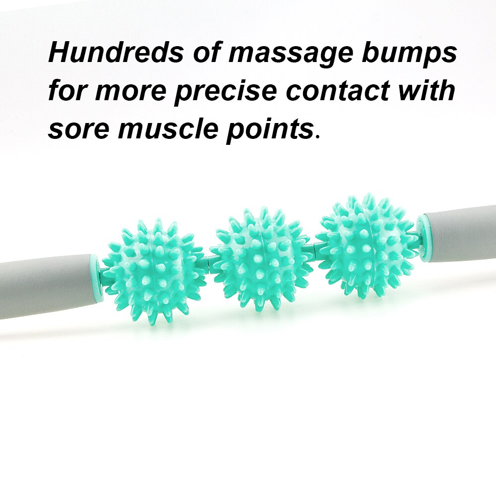 Muskelmassage roller stick body relax tool muskel roller sticks med 3 punkt spids kugle
