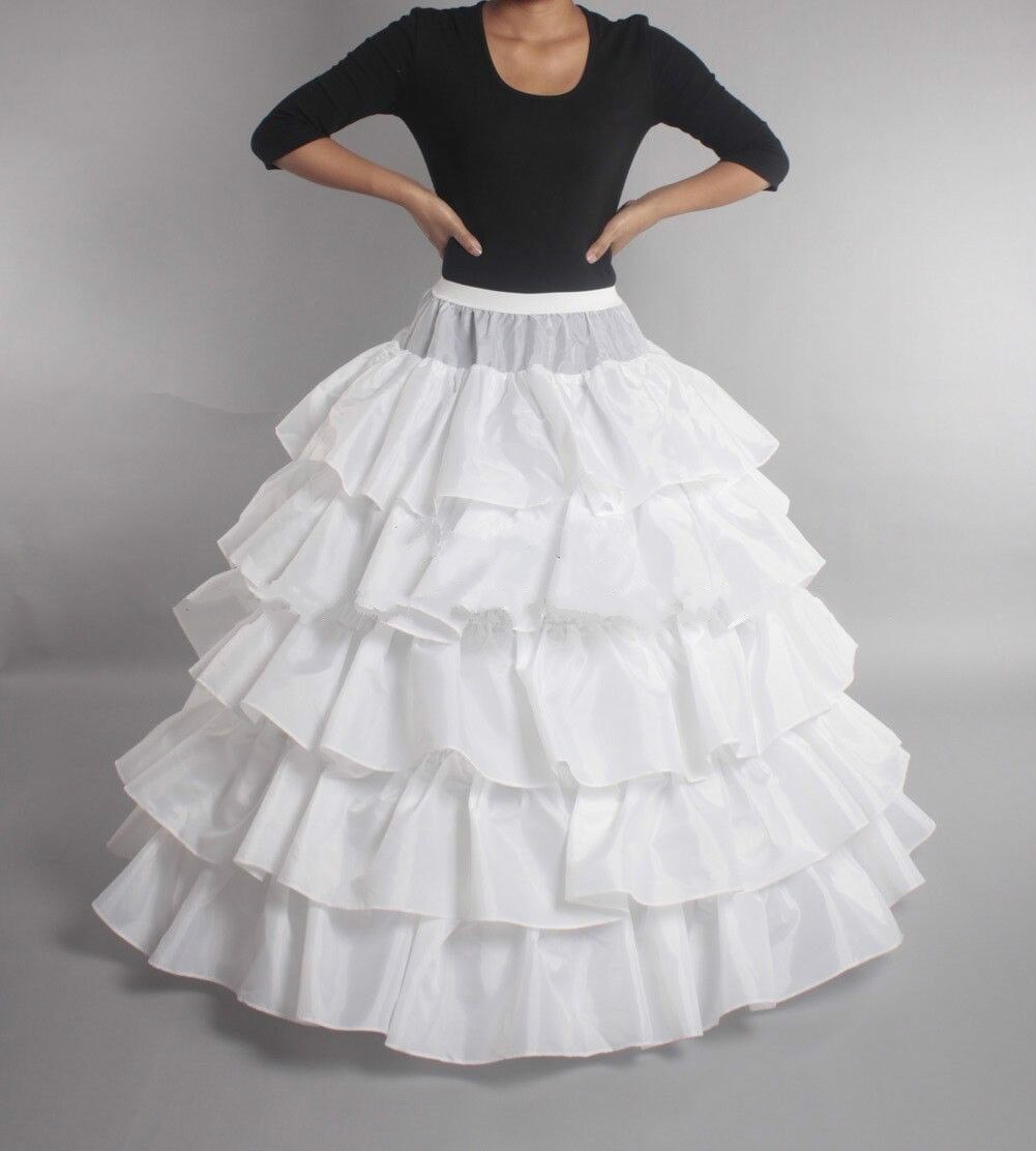 Robe de bal blanche, jupon Crinoline, sous-jupe glissante, pour mariage 1/2/3/4/5: 5