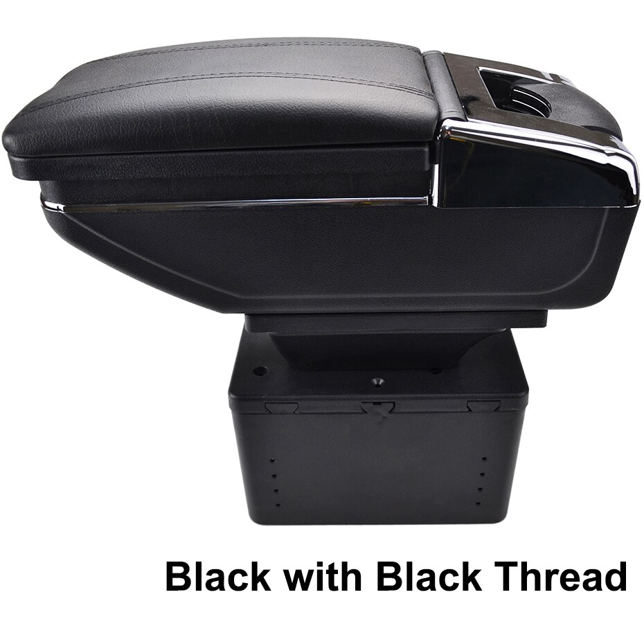 Universal Car Center Centre Console Armrest Top Storage Box Arm Rest Rotatable: Black Thread