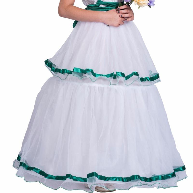 Victorian Girls Southern Belle Layer White Princess Dress Halloween Costume Cosplay Long Dress Carnival Easter Purim