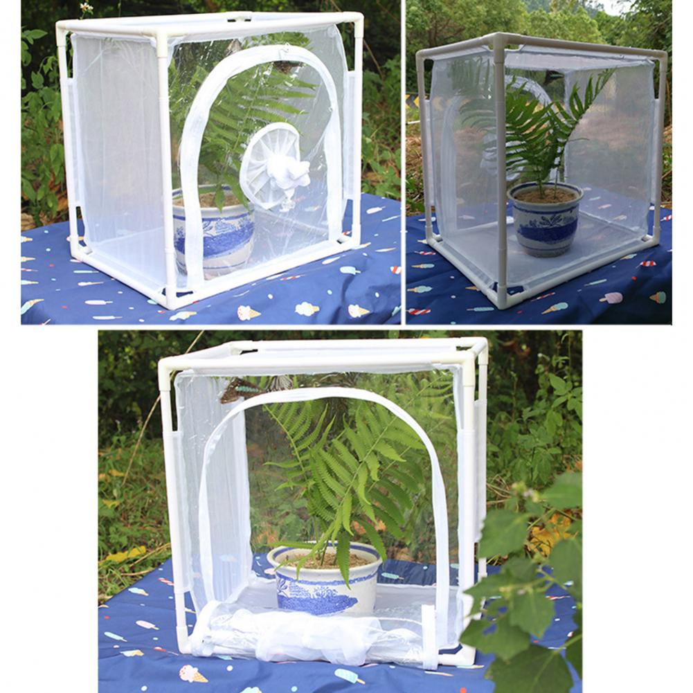 Durable Habitat Mesh Easy Installation Double Zipper Transparent Transparent Mesh Plants Net Observation Cage