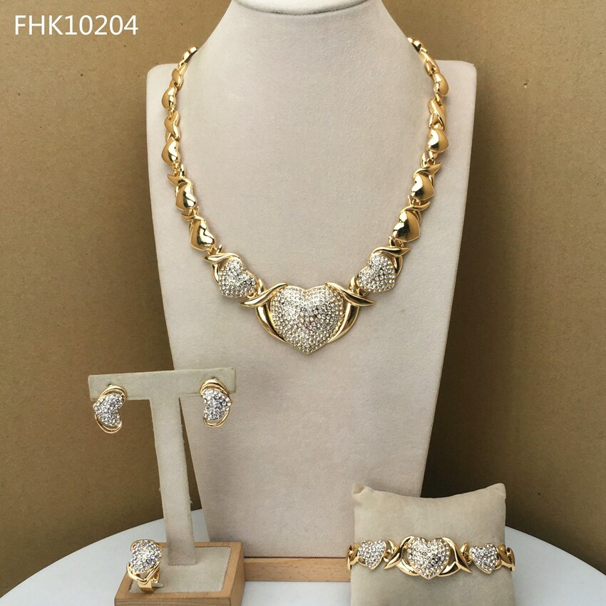 Yuminglai coeur bijoux câlins et baisers bijoux XOXO bijoux pour femmes FHK9677: Design2 Gold