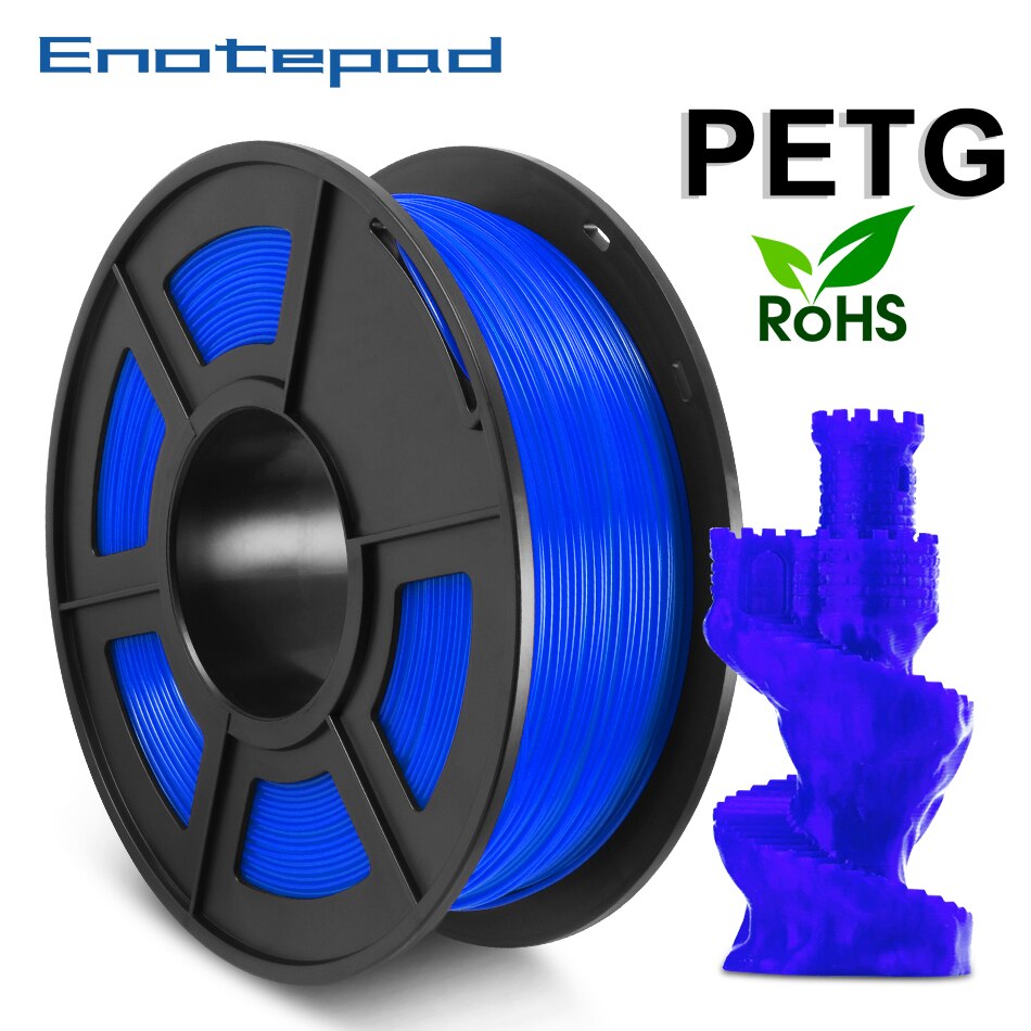 Enotepad PETG Grey Filament 1.75mm Tolerance +-0.02MM 1KG 2.2lb3D Printer Filament s Spool stock support With Fast: Blue PETG