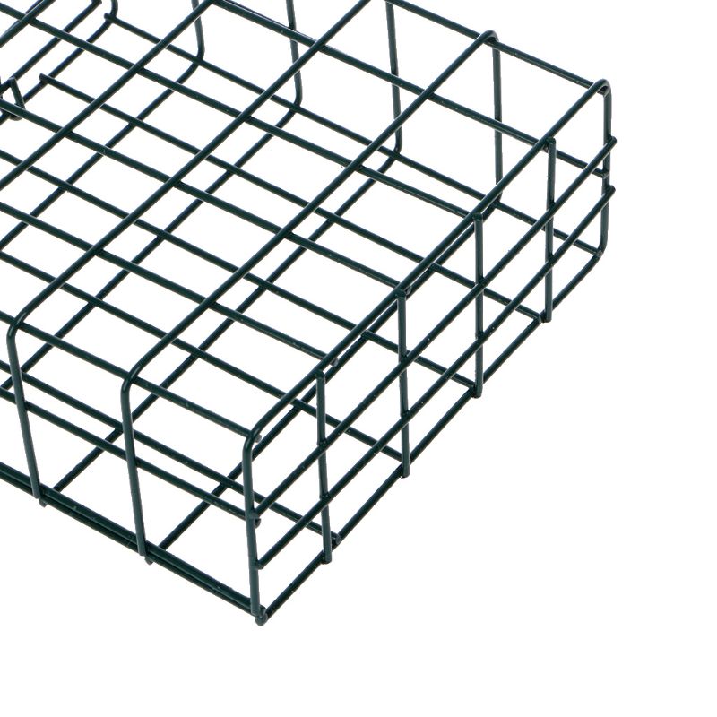 Bird Feeder Green Cube Cage Food Container Outdoor Wild Birds Parrot Feeding Hanging Tree Portable Fruit Vegetable Park Garden