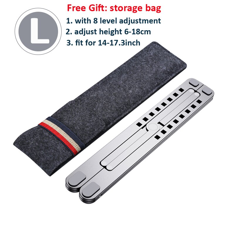 Factory Direct Portable Laptop Stand Holder For Macbook Pro Adjustable Suporte Notebook Stand Laptop Stand For Bed: L01 Gray L