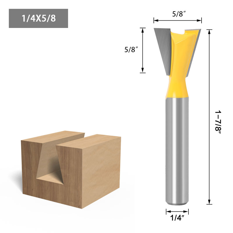 1Pc 6.35Mm 12.7Mm Schacht Hout Cutter Zwaluwstaart Frezen Voor Hout Tungsten Graveren Tool Frezen: NO4